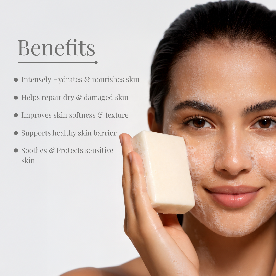 Handmade Pure Goat Milk Bar | Luxury Ayurvedic Soap for Soft, Nourished & Smooth Skin | 100 g