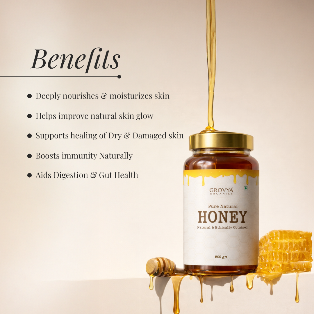 Grovya Organics Pure Natural Honey, 500 gm