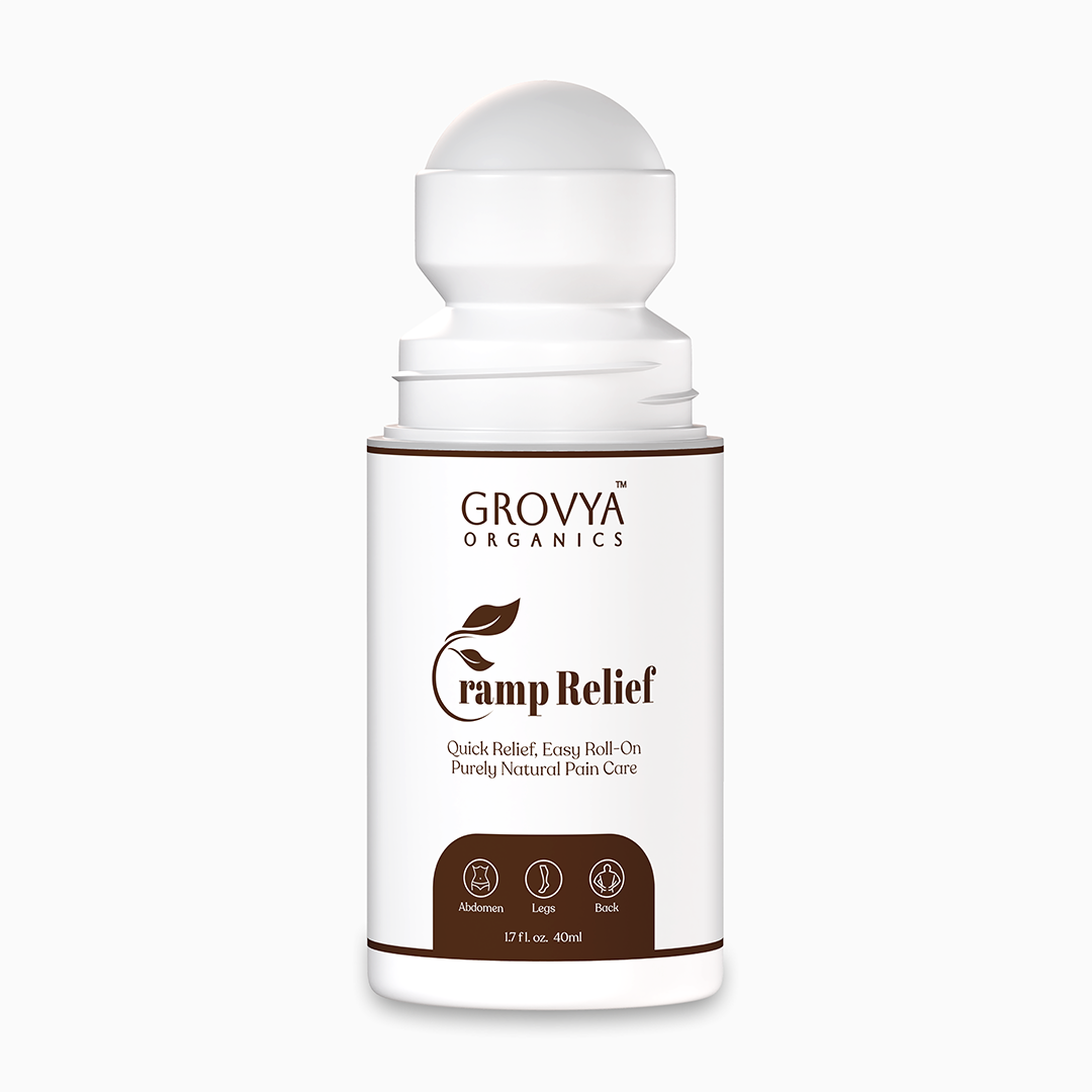Cramp Relief Roll-On | Herbal Roll-On with Peppermint, Eucalyptus & Clove Oils | Easy Roll-On for Abdomen, Legs & Back | Fast-Absorbing & Non-Sticky Formula, 40 ml