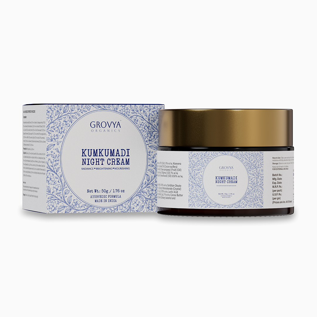 Kumkumadi Night Cream | Ayurvedic Face Cream with Kumkumadi Oil, Saffron & Herbal Oils | Radiance & Brightening Night Cream | 45 g