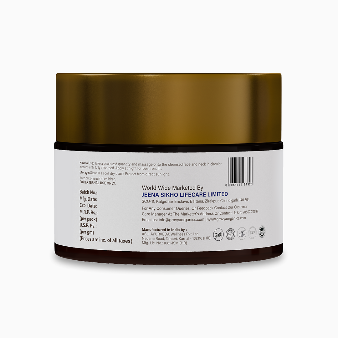 Kumkumadi Night Cream | Ayurvedic Face Cream with Kumkumadi Oil, Saffron & Herbal Oils | Radiance & Brightening Night Cream | 45 g