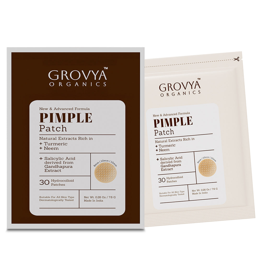 Pimple Patch | Hydrocolloid Acne Patch with Turmeric, Neem & Calendula | Salicylic Acid Acne Spot Patch for Face | Invisible Overnight Pimple Stickers, 30 Patches (8 mm, 10 mm & 12 mm)