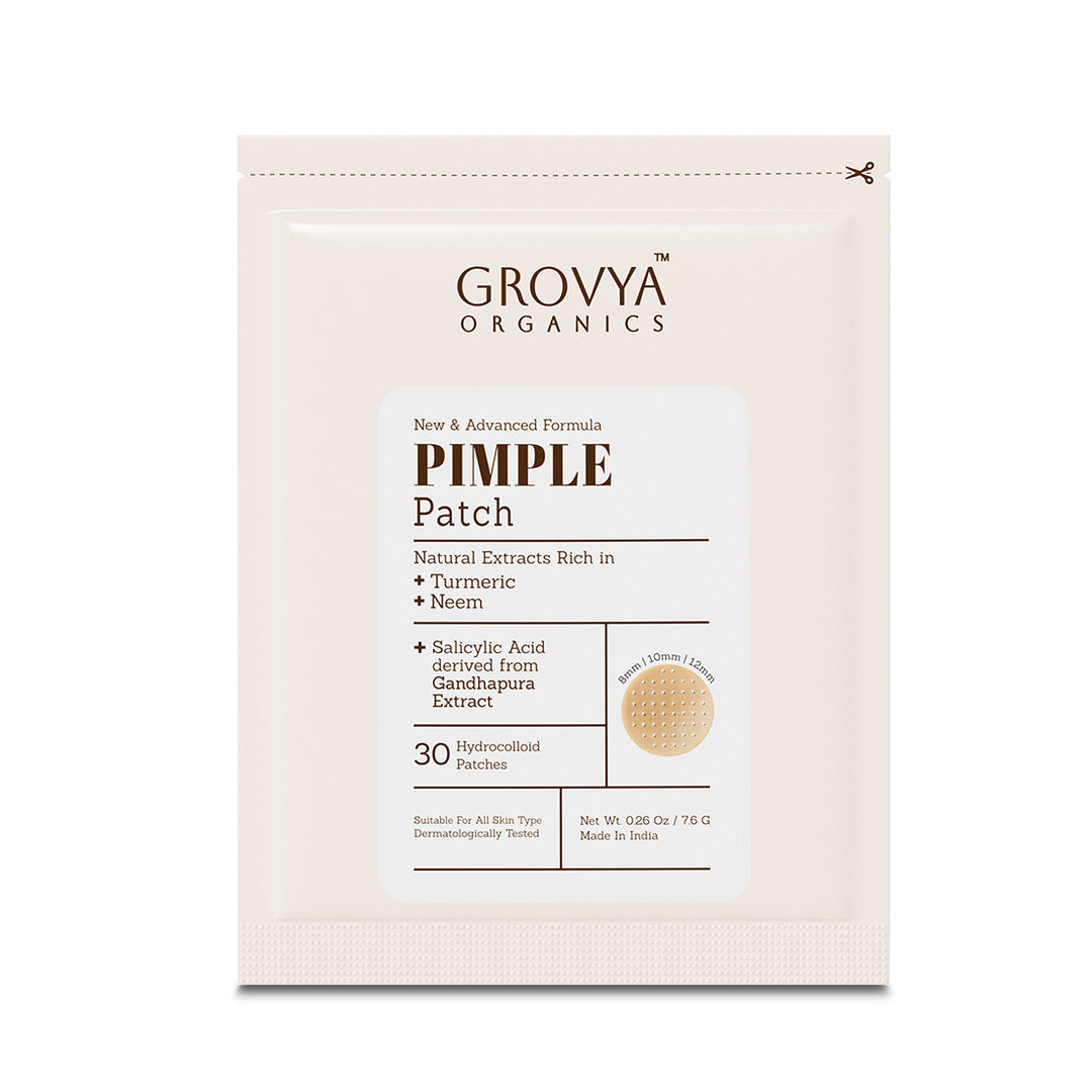 Pimple Patch | Hydrocolloid Acne Patch with Turmeric, Neem & Calendula | Salicylic Acid Acne Spot Patch for Face | Invisible Overnight Pimple Stickers, 30 Patches (8 mm, 10 mm & 12 mm)