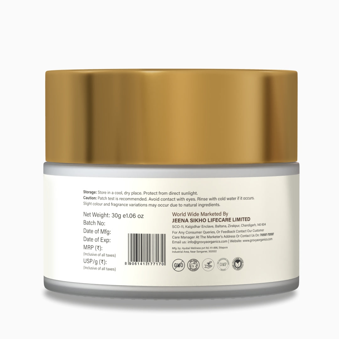 Radiance Cream with Natural SPF 25 | Ayurvedic Face Cream with Aloe Vera, Sandalwood & Turmeric | Lightweight Daily Moisturiser for Glow & Sun Protection | 30 g