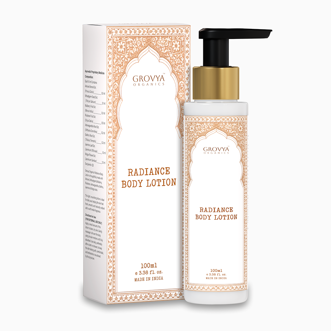 Radiance Body Lotion | Ayurvedic Body Lotion with Almond, Wheatgerm, Mulberry, Ricebran, Jasmine & Mogra Extracts | Body Care Lotion | 100 ml