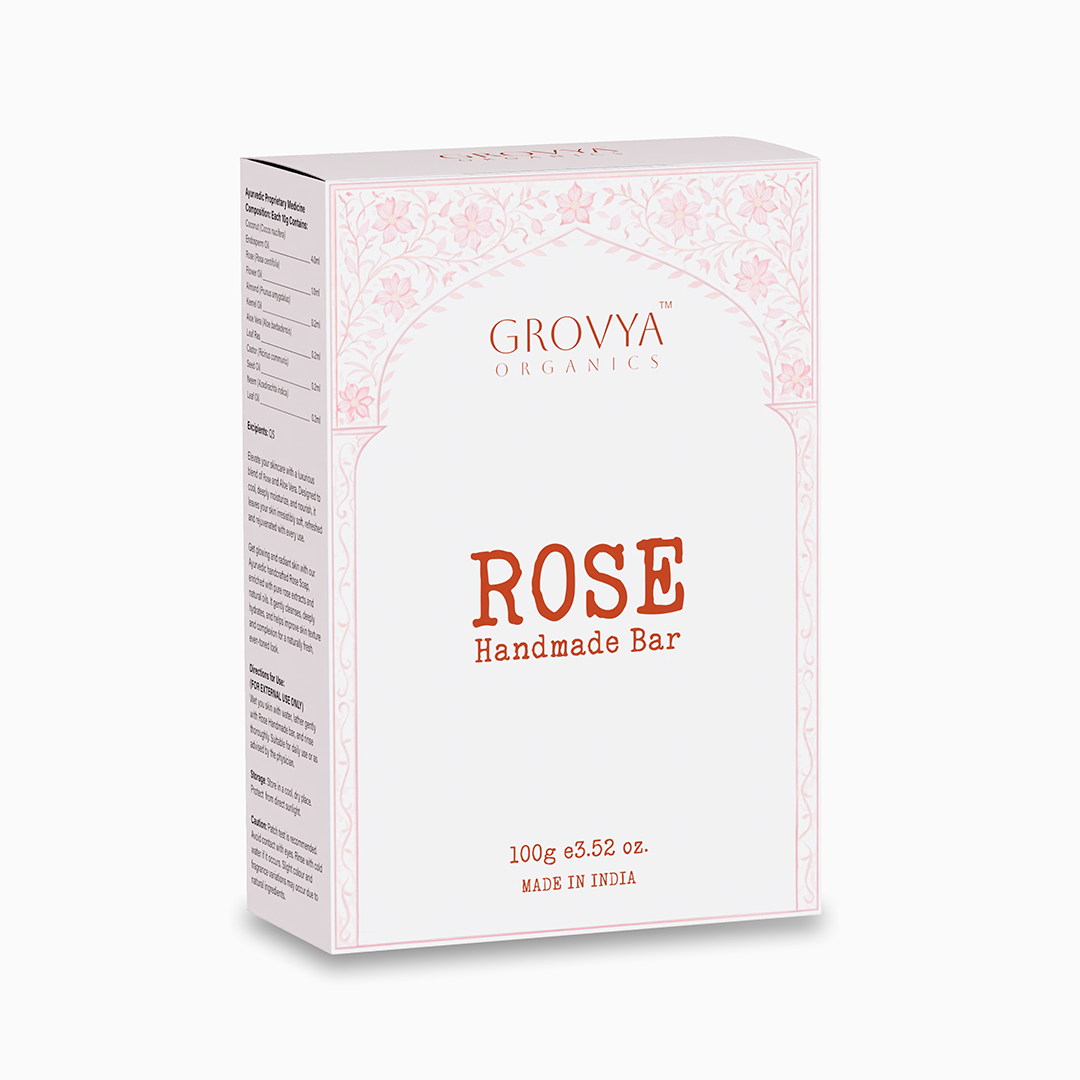 Handmade Rose Bar | Ayurvedic Rose Bathing Soap for Soft, Hydrated & Fresh Skin | 100 g